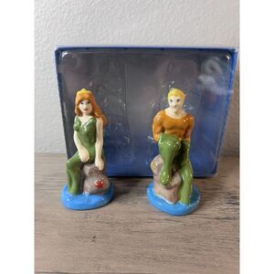 Enesco DC Comics Ceramics Aquaman and Mera Salt and Pepper Shakers, 3.5 Inch NIB